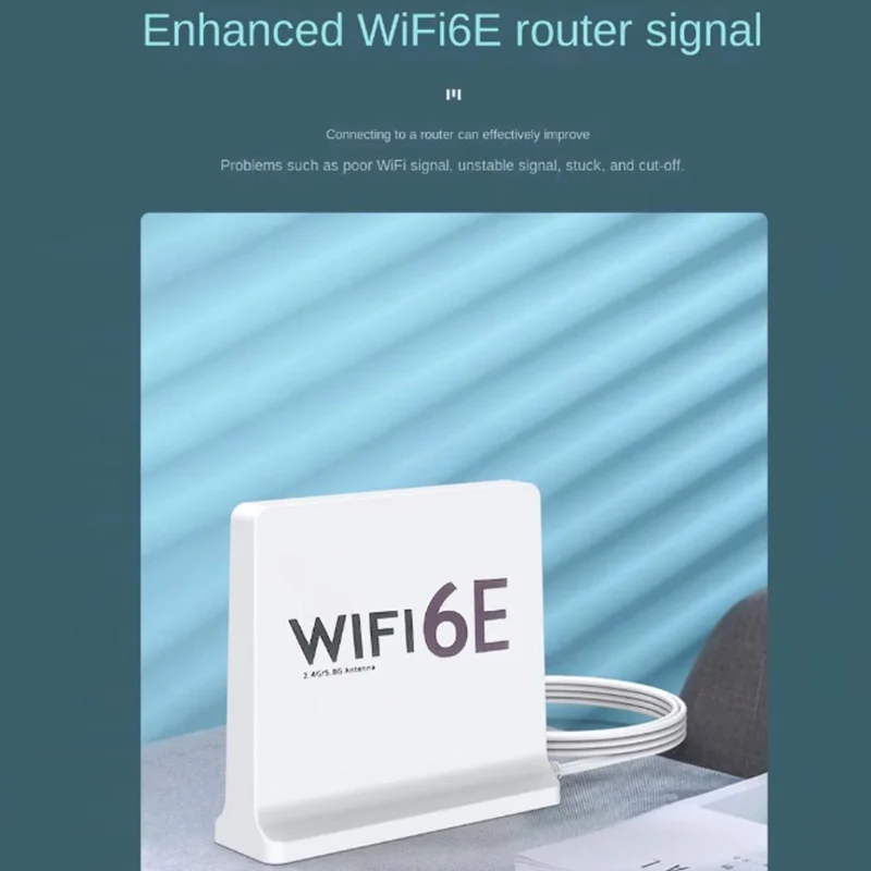 WIFI6E 2.4G/5G Dual Band Wireless WiFI Network Router RP SMA Antenna External Network Enhancer Signal Magnetic Antenna