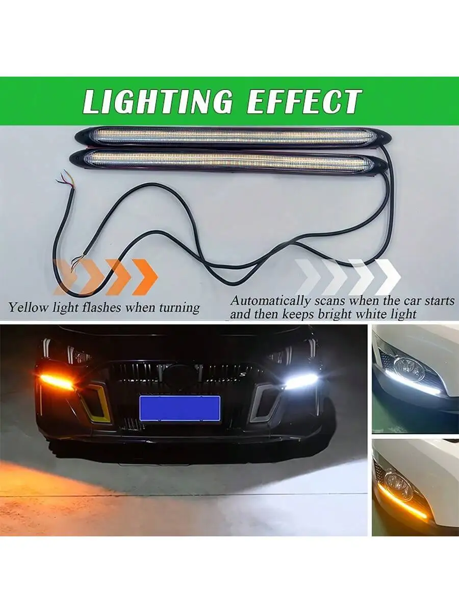 2-Piece LED Light Bar For Most Car Installations, Can Be Mounted On The Front Bumper/Tailgate Of The Car, Car Daytime Running
