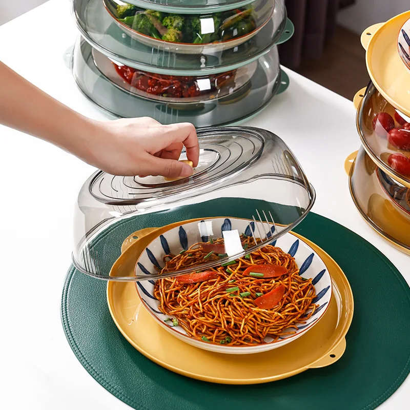 New Household Food Insulation Cover Transparent Stackable Dust-Proof Insect Food Insulation Cover Kitchen Gadgets Reusable LIJIA