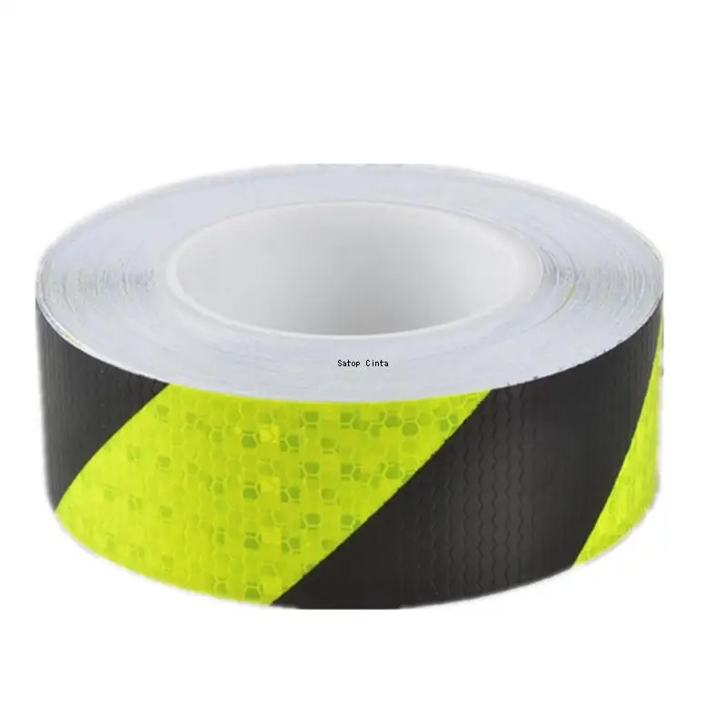 5cm*10m Fluorescent Reflective Tape Outdoor Waterproof Arrow Twill Conspicuity Reflectors Hazard Caution Adhesive Safety Sticker