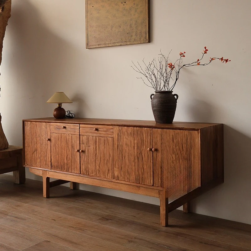 Medieval side cabinets TV cabinets Solid wood lockers Tea cabinets Japanese wabi-sabi