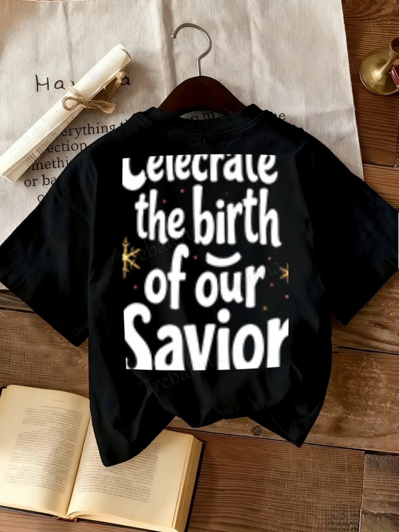

Женская футболка Celebrate Savior Birth Женская футболка в рождественском стиле