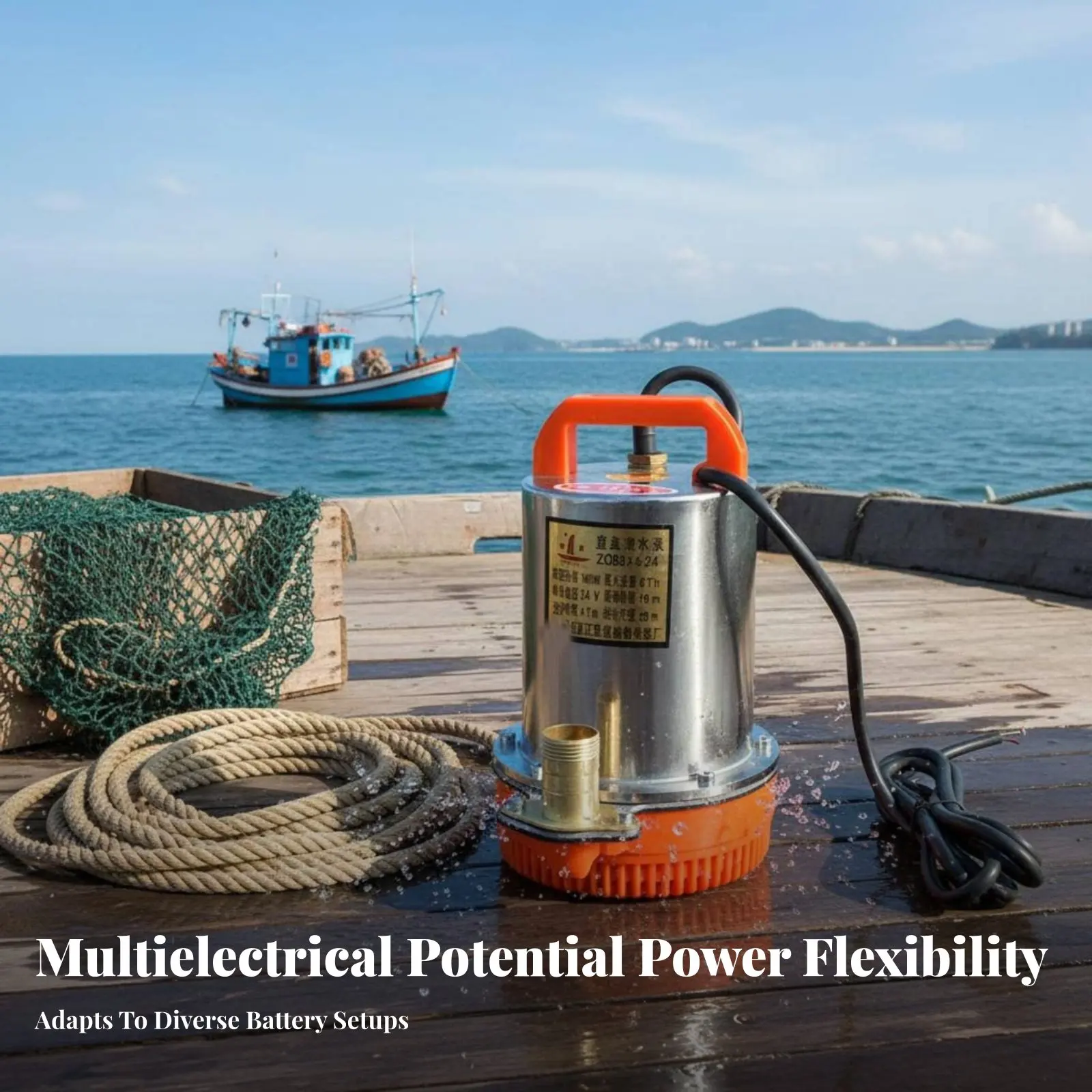 

DC Underwater Pump Non-Non-Directional Ity-Effortless Connection Battery Powered Water Pump Aquatic Equipment for Fishermen