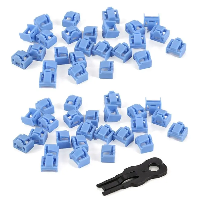 AC62-400Pcs Blue RJ45 Port Ethernet LAN Hub Anti Dust Cover Plug Cap Blockout Protector With Proprietary Lock And Key