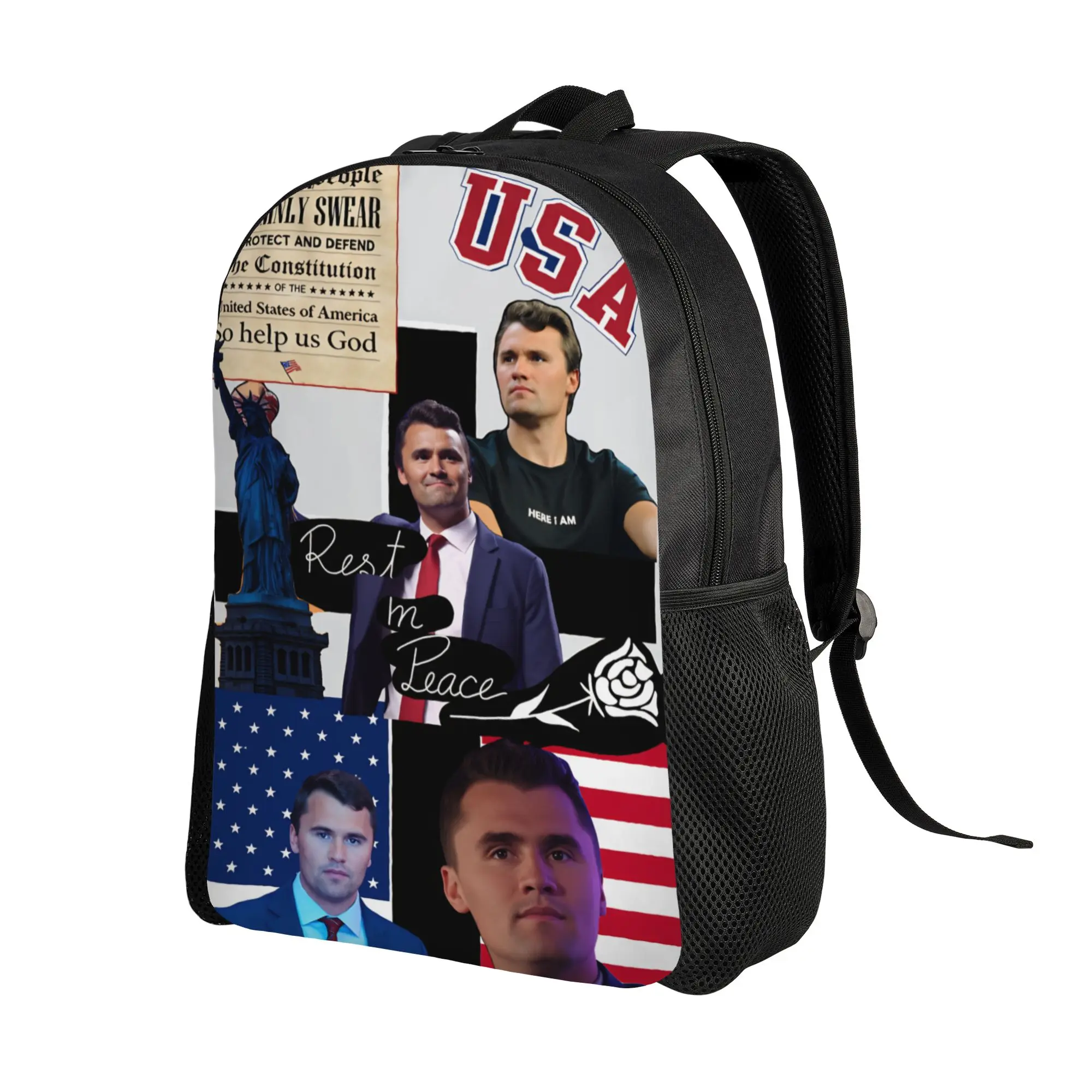 Rest in Peace Charlie Kirk Legends Backpack  Travel Backpacks Youth Designer Durable High School Bags Modern Rucksack