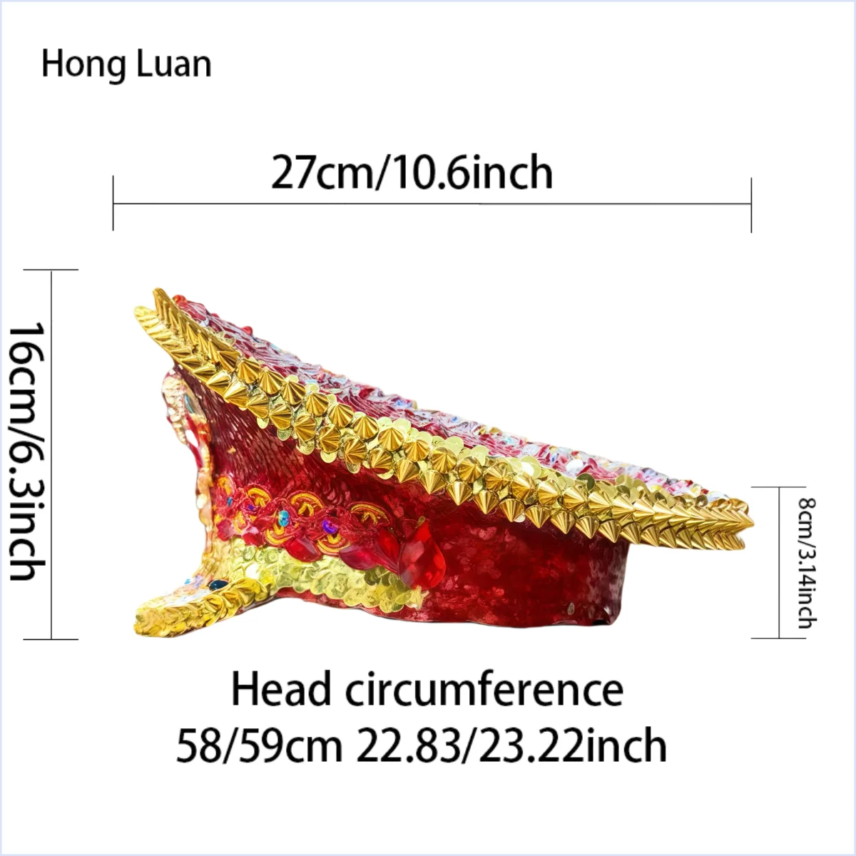 HongLuan Yellow Laser Leather Loop Captain Hat Rhinestone & Military Caps for Woman, Rave Festivals Accessories ＆ Party Cap Man