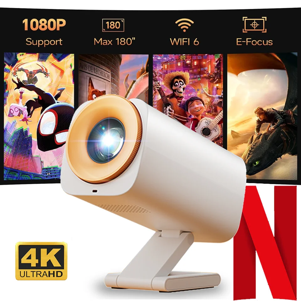 

Проектор KaiAqua Shop V16: Новинка, 1080P, нативное 4K HD, Smart Yuntai, складной, портативный, для дома и улицы