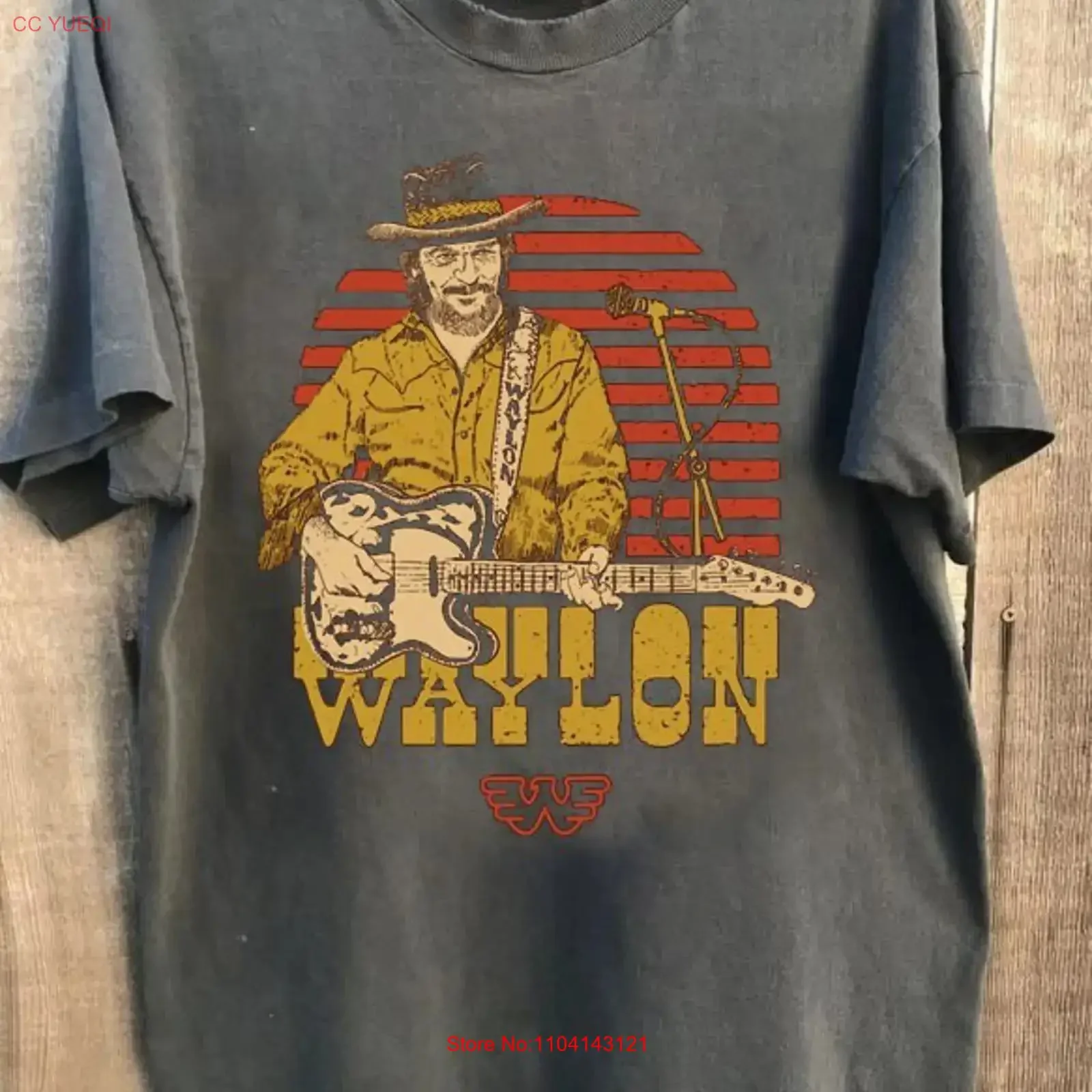 Waylon Jennings Tour T Shirt Rare Design Charcoal S 5XL WA0649 vintage Washed Soft Stylish Casual Unisex designer clothes
