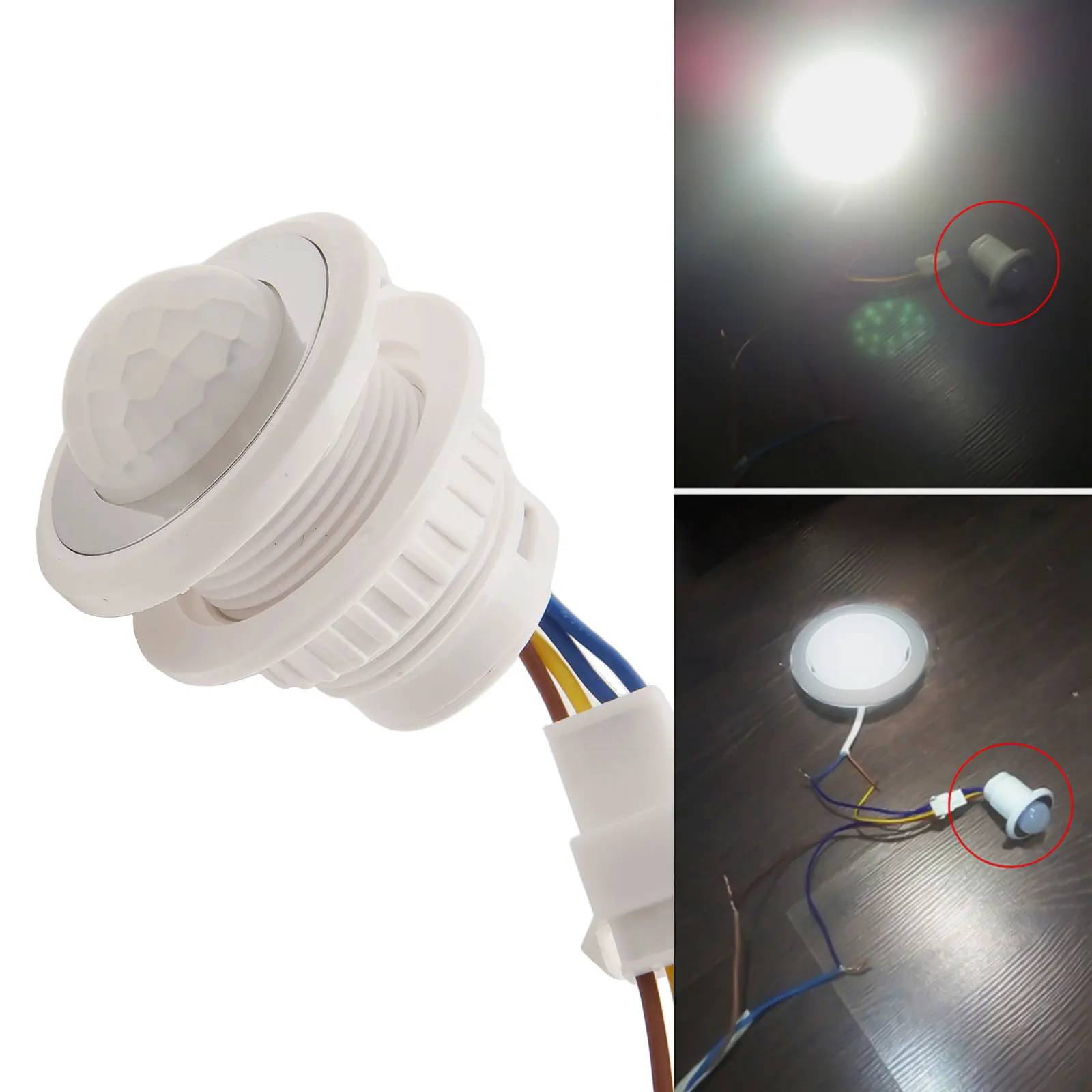 M Home Lighting LED PIR Sensor de movimento infravermelho Interruptor Aplicação de economia de energia Áreas de instalação fáceis e eficientes