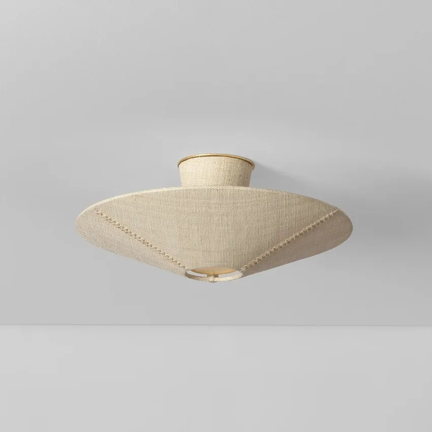 American vintage-style linen ceiling light living room study bedroom dining room hallway three-head ceiling lamps fixtures