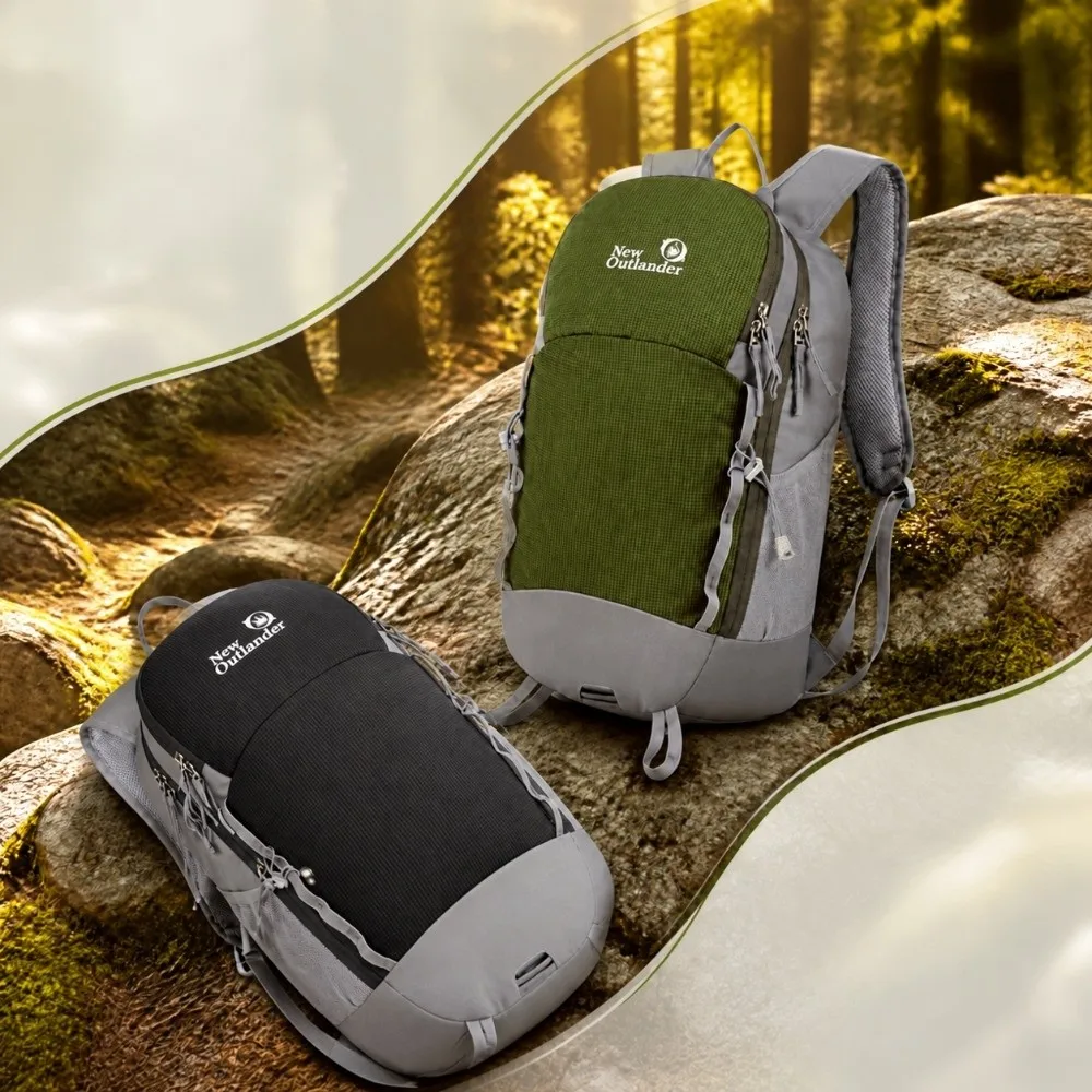 Practical 25L Hiking Backpack Large-Capacity Packable Travel Daypack Waterproof Sports Bag Camping