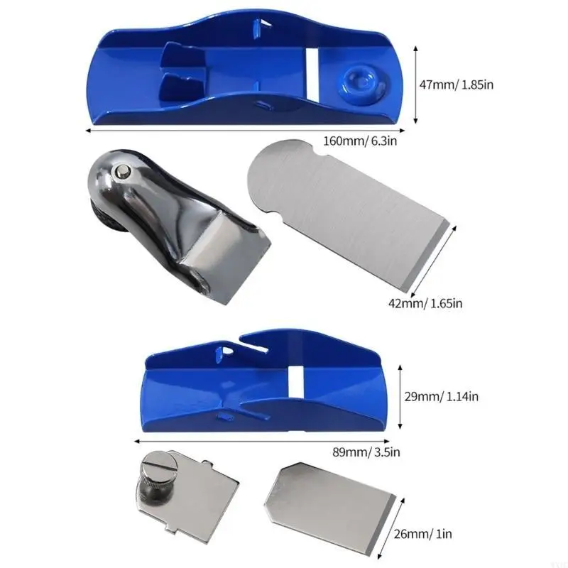 WXTC 2pcs Manual corte madera portátil madera madera Botta Buted Pocket Plane Woodworking DIY Crafting Mini Hand