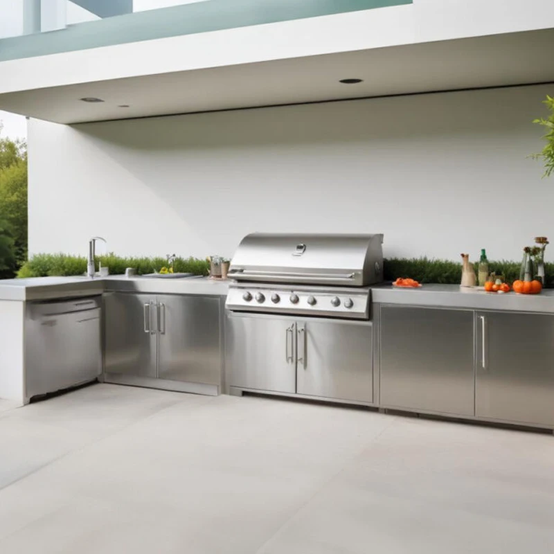 Eco-friendly Customized 304 Stainless Steel Bbq Island Outdoor Kitchen Modules Waterproof