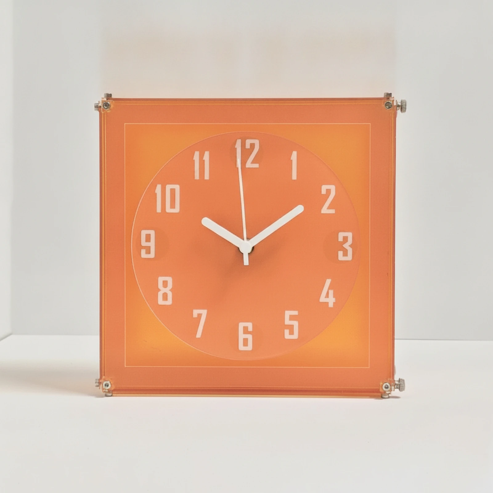 Square Wall Clock with Acrylic Frame Quiet Quartz Wall Clock with Arabic Numerals Long-Lasting Classic for Office, Café
