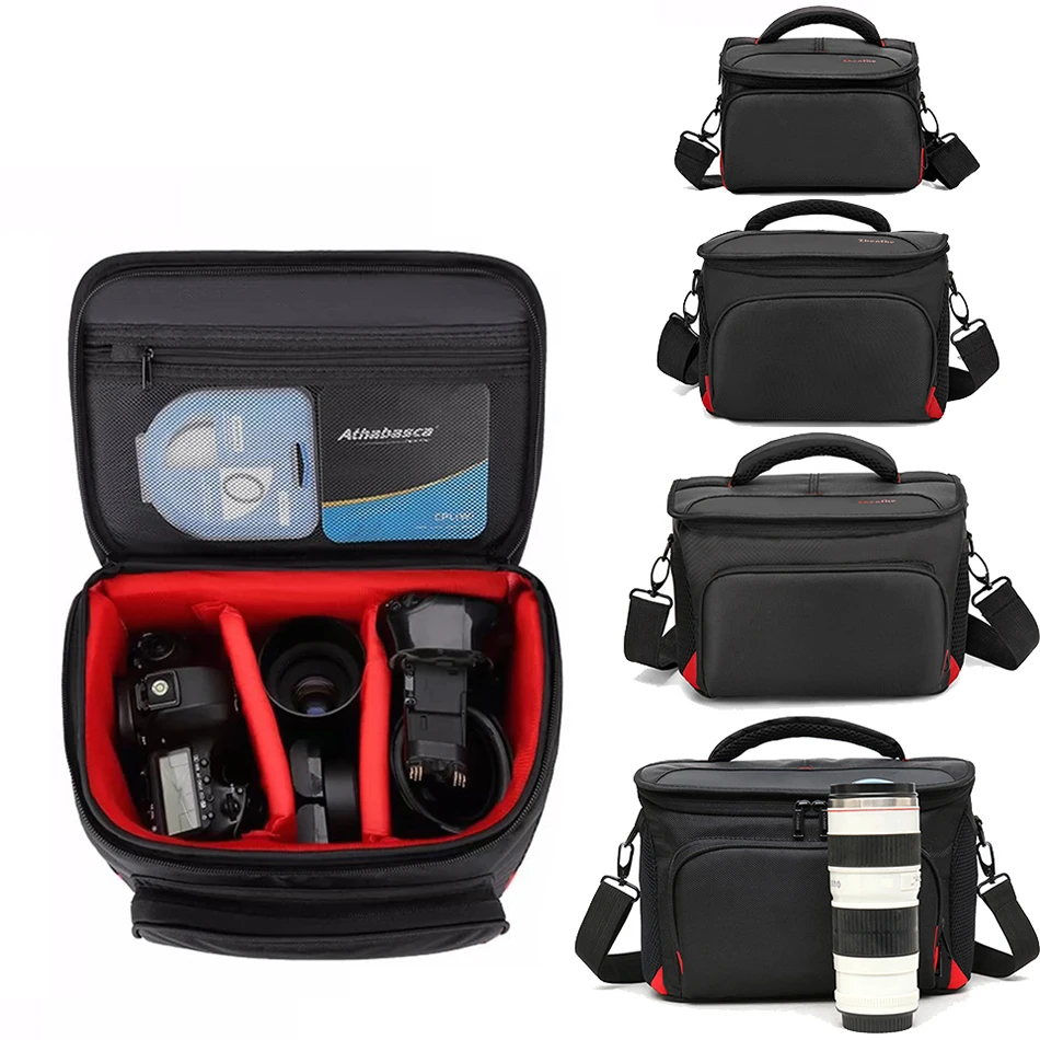 Nylon Fabric Camera Bag for Canon Nikon Sony DSLR Cameras Lens Photography Accessories Shoulder Crossbody Bag Handbags