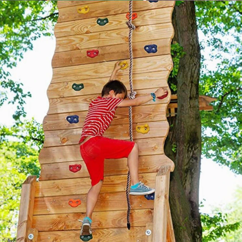 Juguetes de escalada en roca para niños, 12 piezas, para interiores/exteriores, piedras de pared de madera de plástico, pies de mano, Kits de agarre