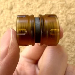 3 in 1 pendant, made of Ultem PEI material, transparent amber color, titanium alloy pendant, flashlight key pendant EDC buckle