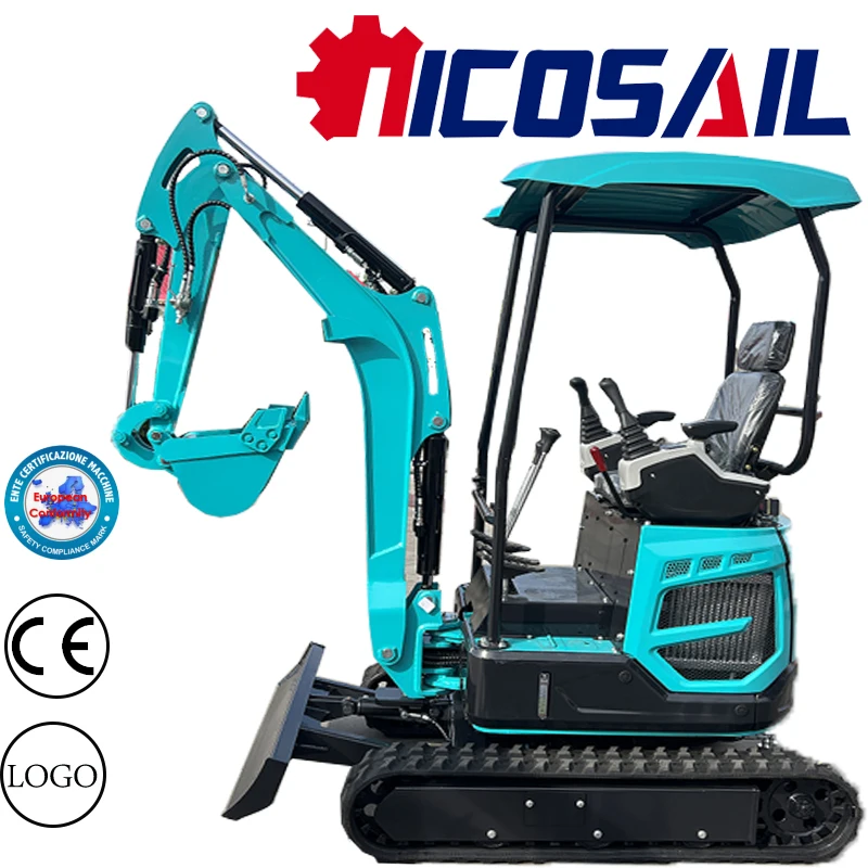 Free Shipping Chinese Mini Small Excavator 2ton Sale Famous Engine Backho Small Excav Mini Excavator Machine