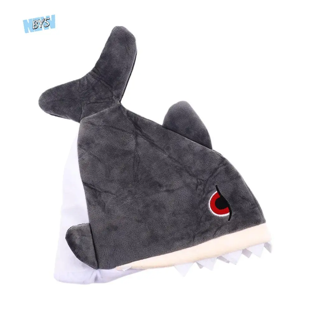 

Plush Hats Birthday Gift Dress Up Halloween Costume Winter Warm Animal Hat Performance Hat Plush Shark Cap Cosplay Shark Hat