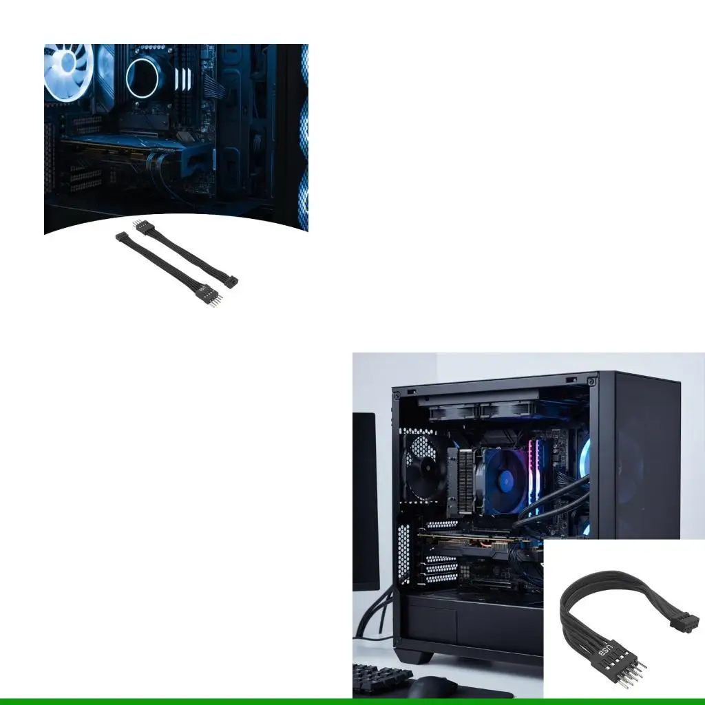 

U55C 12cm Length USB Extension Cable 9Pin Male to 10Pin Female for Tight Space