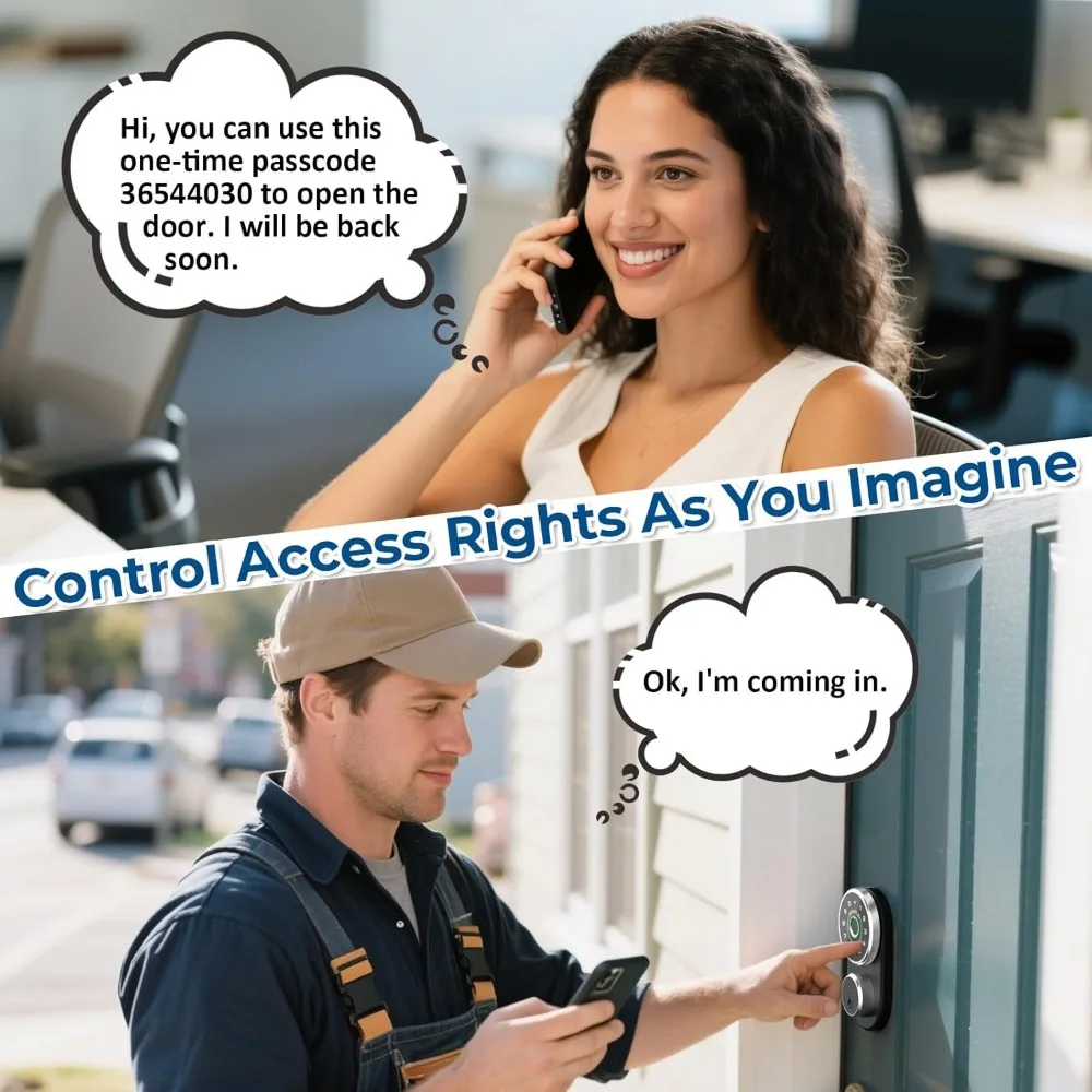 قفل باب دخول بدون مفتاح مع بصمة الإصبع، التحكم في التطبيق، شاشة لمس رقمية، عمر بطارية طويل الأمد