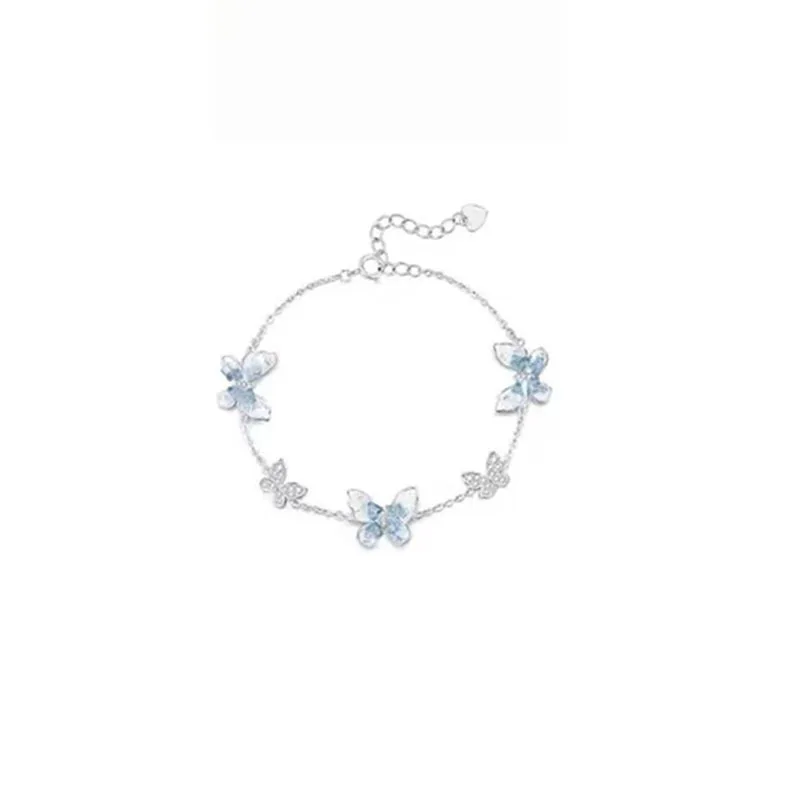 

925 Sterling Silver Ice Island Butterfly Bracelet for Women - Light Luxury, Niche Design, New Style, Ideal Gift for Girlfriends
