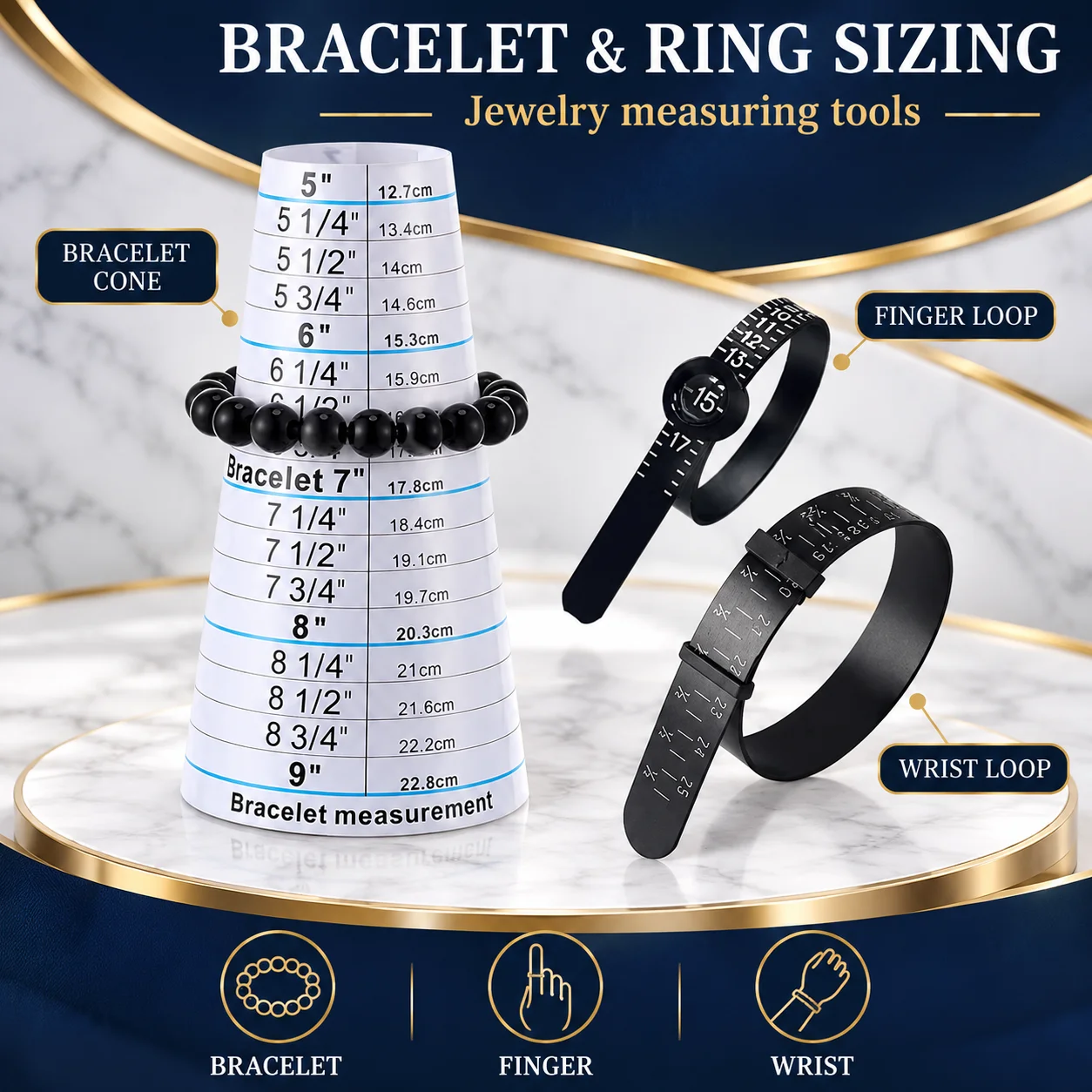 Bracelet Sizer Measuring Tape Wrist Bangle Gauge Ring Finger Soft Ruler Jewelry Measure Tool for DIY Craft Making Repair