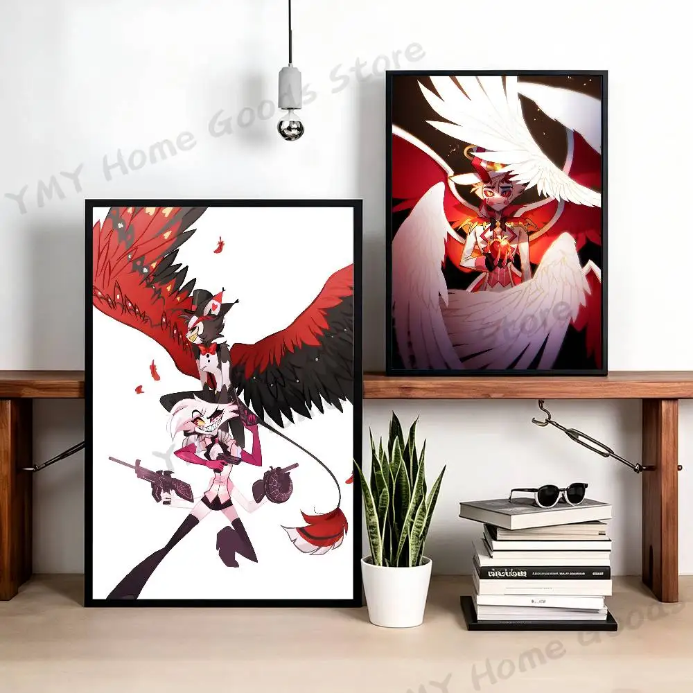 Anime Lucifer Morningstar Poster Sticker Classic Art Painting for Home Bedroom Cafe Office Wall Decor