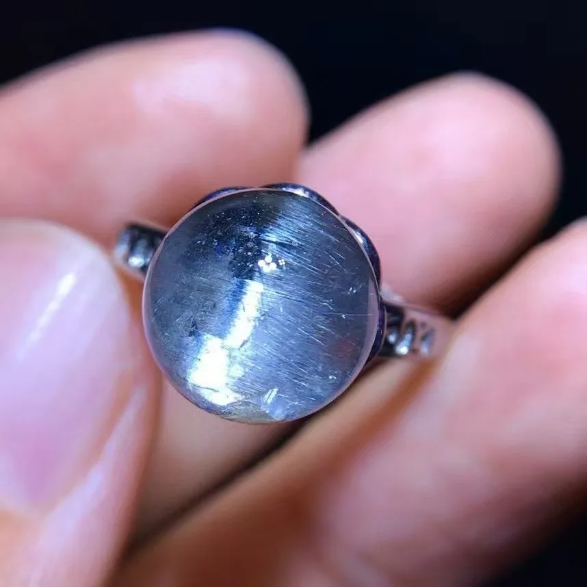 

Кольцо из натурального брукита, платины, рутилированного кварца, 10,5 мм, серебро 925 пробы, для женщин и мужчин, капля воды, Lucky AAAAA