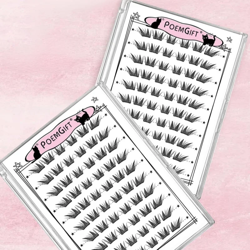 C Curl 9-12mm Lash Extensions Star Cat Segmented Individual False Eyelashes Soft Black New Chinese Style Fashion Lash Cluster
