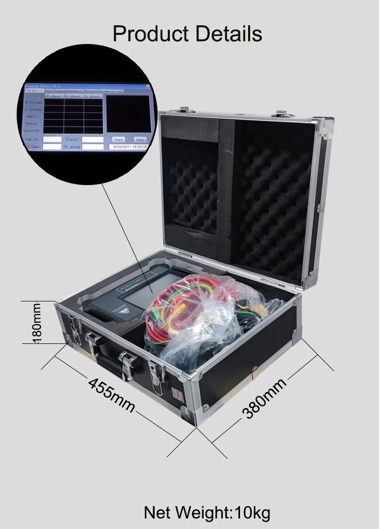 China Handheld Transformer TTR Test Equipment Intelligent Transformer Turn Ratio Tester
