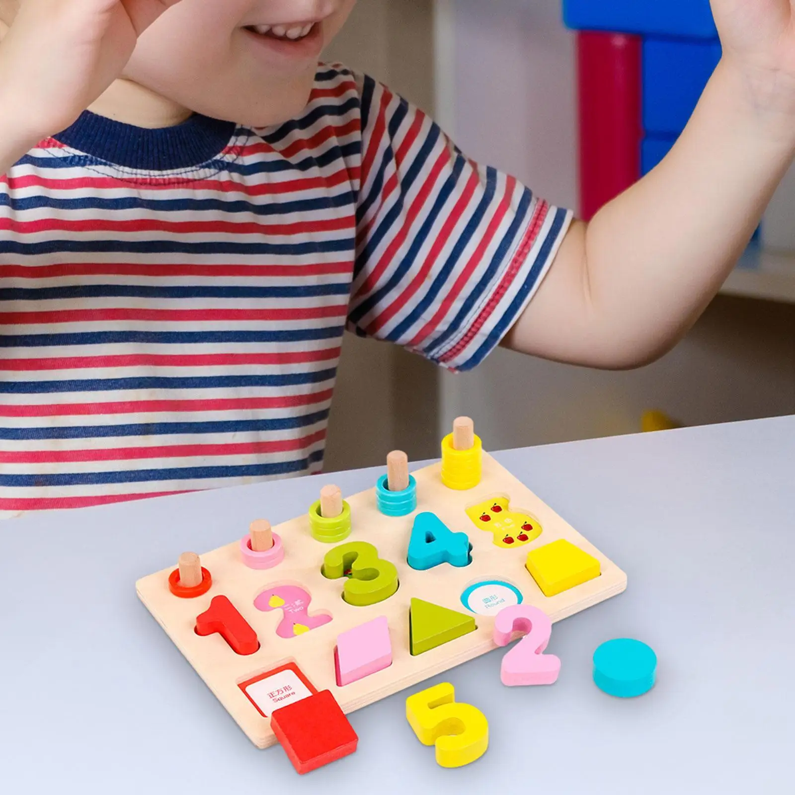 Kids Number Matching Board Cognitive Development Block for Homeschooling