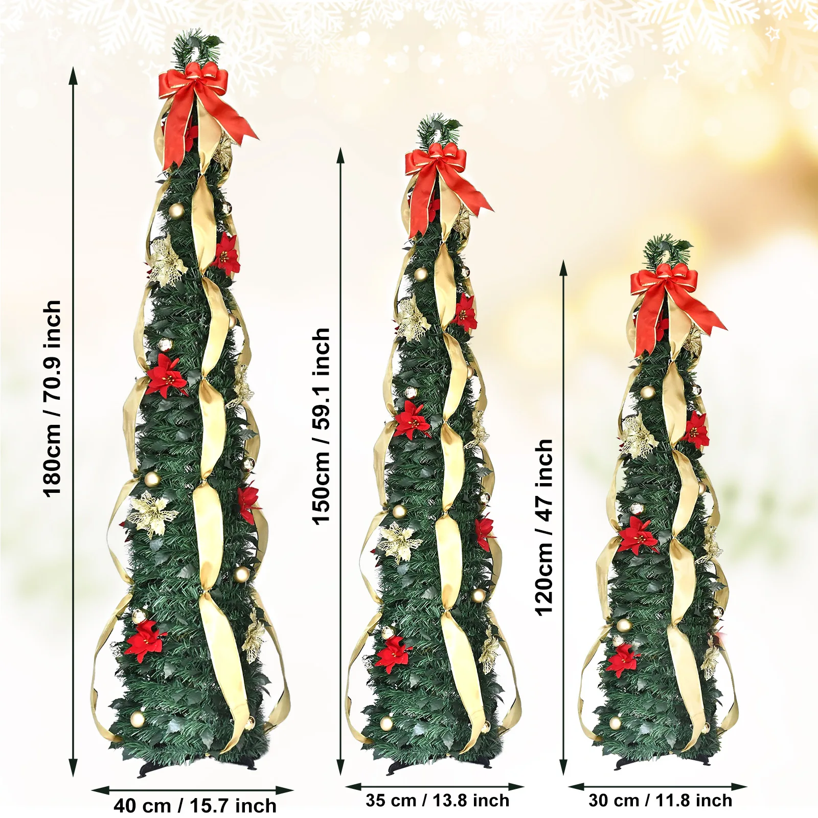 

Cross-border new Christmas tree set webbing bow telescopic folding Christmas tree household