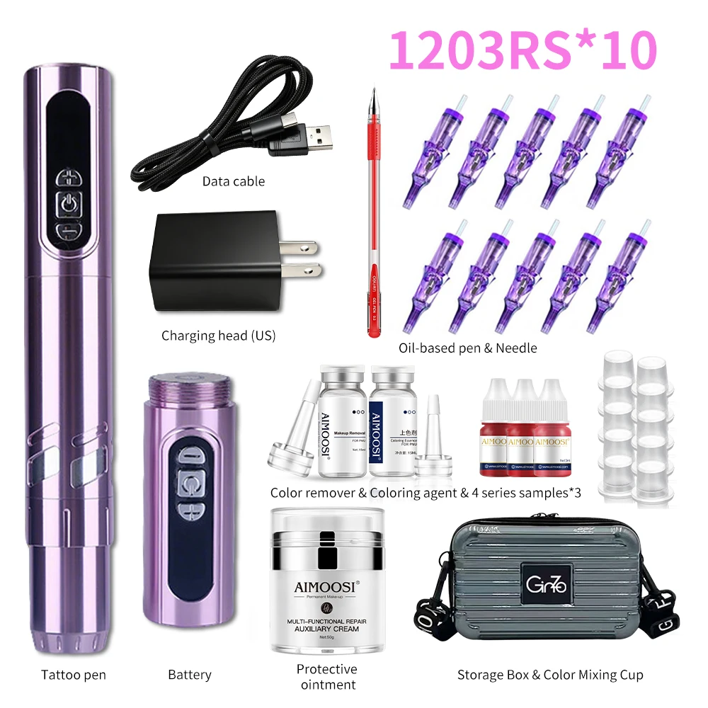 

Набор для татуировок, машинка для перманентного макияжа, набор для татуировок для начинающих мастеров, для бровей и губ ​ ​ Пигмент для татуировок ​ Набор оборудования