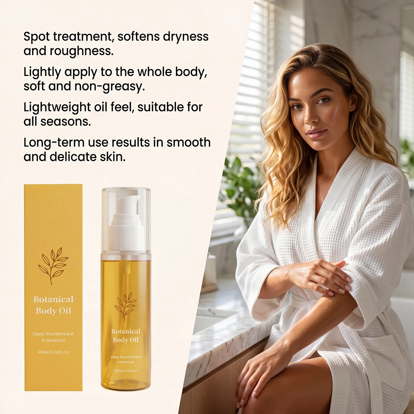 Natural Botanical Body Oil Soothe Dry Skin Soften Dry Cracked Skin Silky Smooth Glowing Skin Body Nourish Organic Body Care Oil