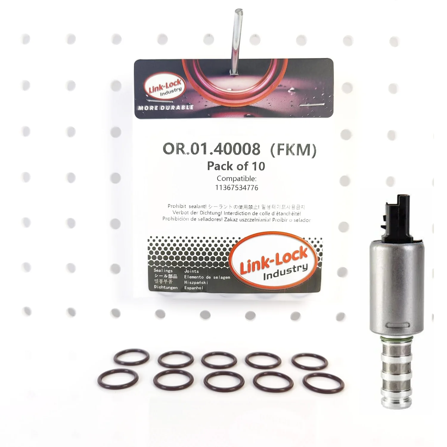 10PCS FKM Viton OR.01.40008 Engine VVT Solenoid Valve O-Ring Gasket 11367534776 for BMW N13 N12 N14 N16 N18