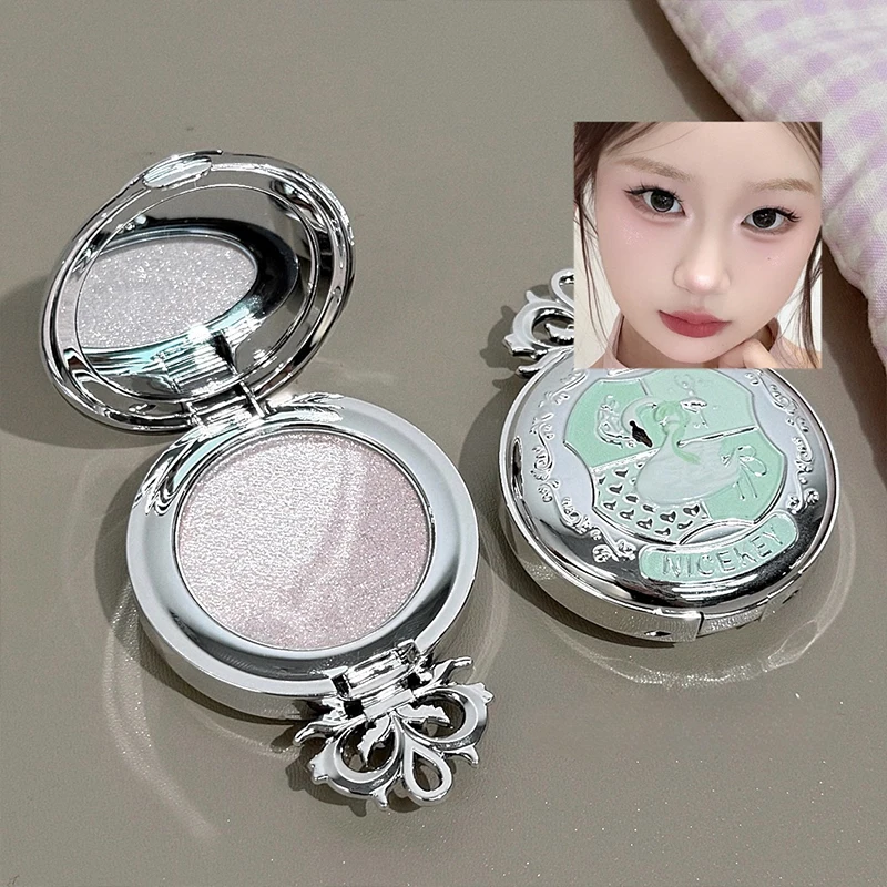 NICEKEY Iluminador Monocromático Oro Champaña Brillante Maquillaje de Ojos con Destellos Diamantados Paleta de Sombras Contorno