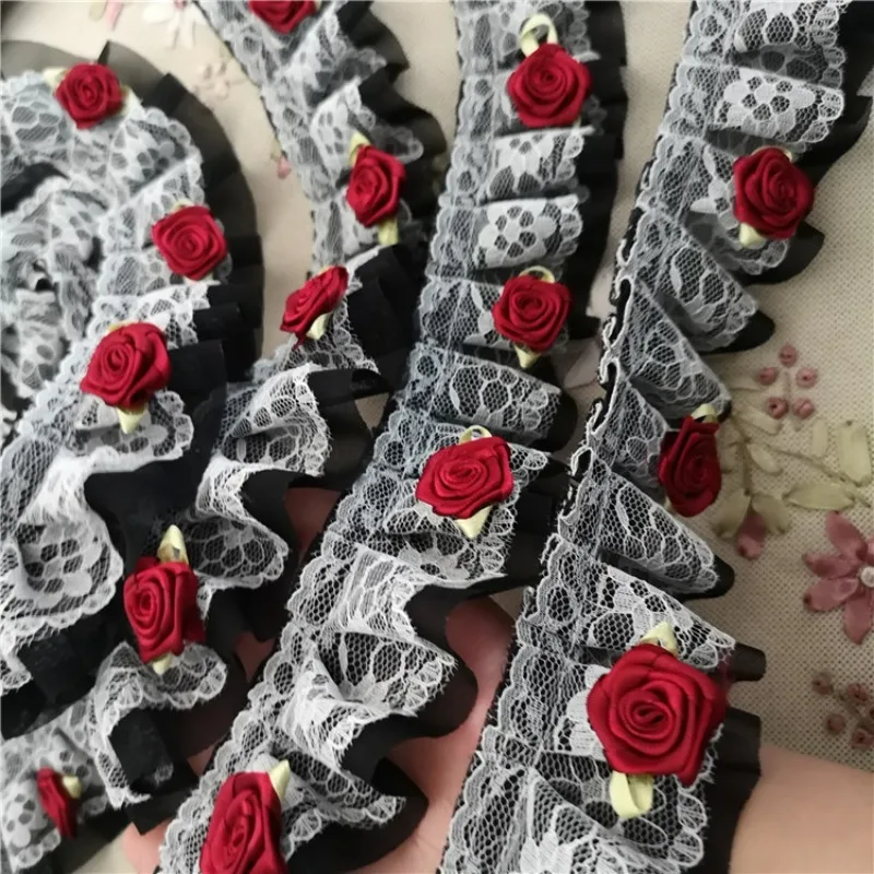 NEW Countryside High Quality Featured Lace Rose Edge Accessories Handmade DIY Wedding Dress Clothing Home Dress Decoration
