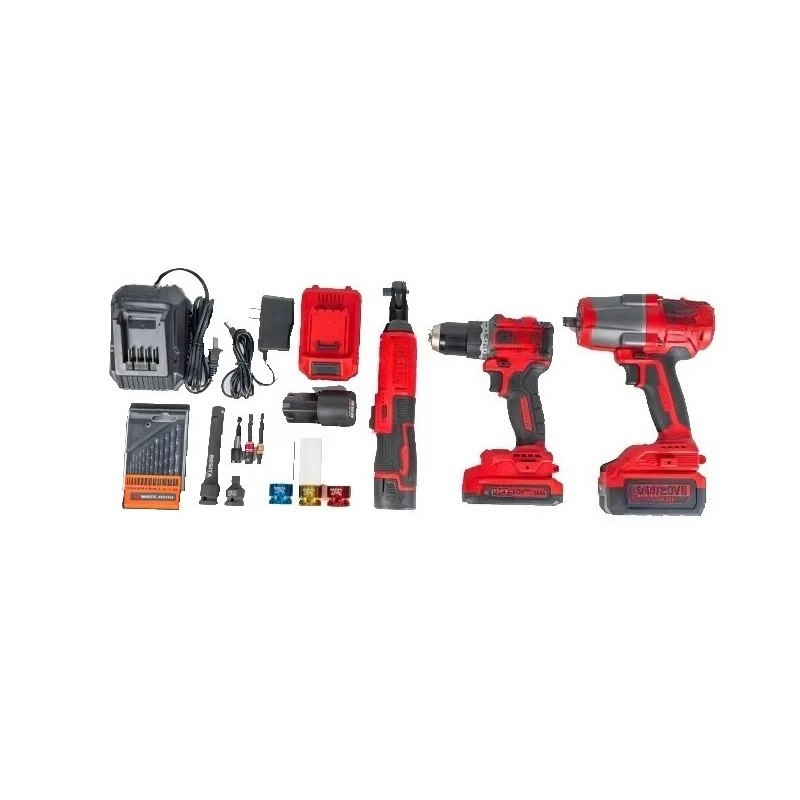 Hot Rechargeable Professional Angle Grinder Impact Wrench Ratchet Wrench Drill Kit Lithium Electric Power Tool Set