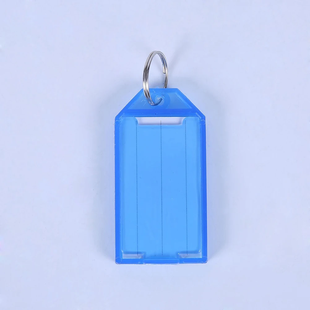 

60Pcs Multicolor Key Fobs Durable Plastic Luggage Id Tags With Card Inserts And Key Rings For Identification