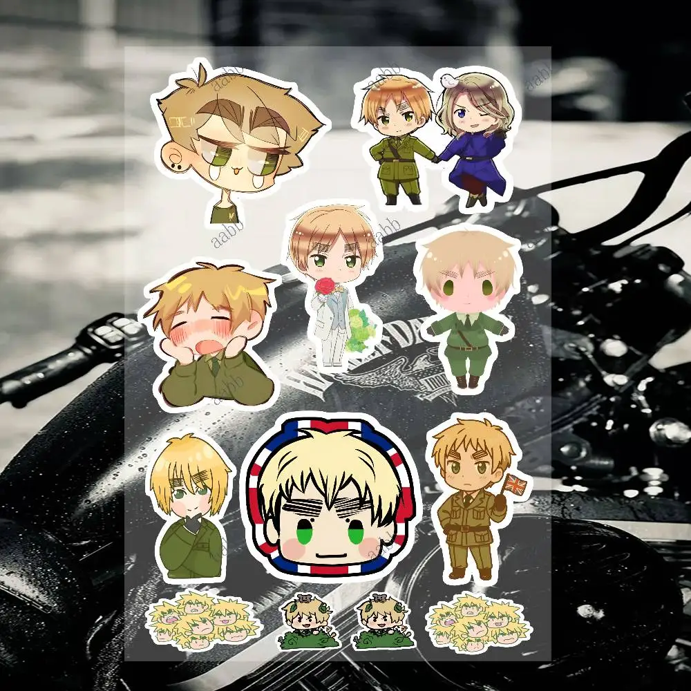 Arthur Kirkland Anime Motorcycle Decal Sticker Kit Reflective Graphics For Helmet Tank Fairing Body Custom Bike