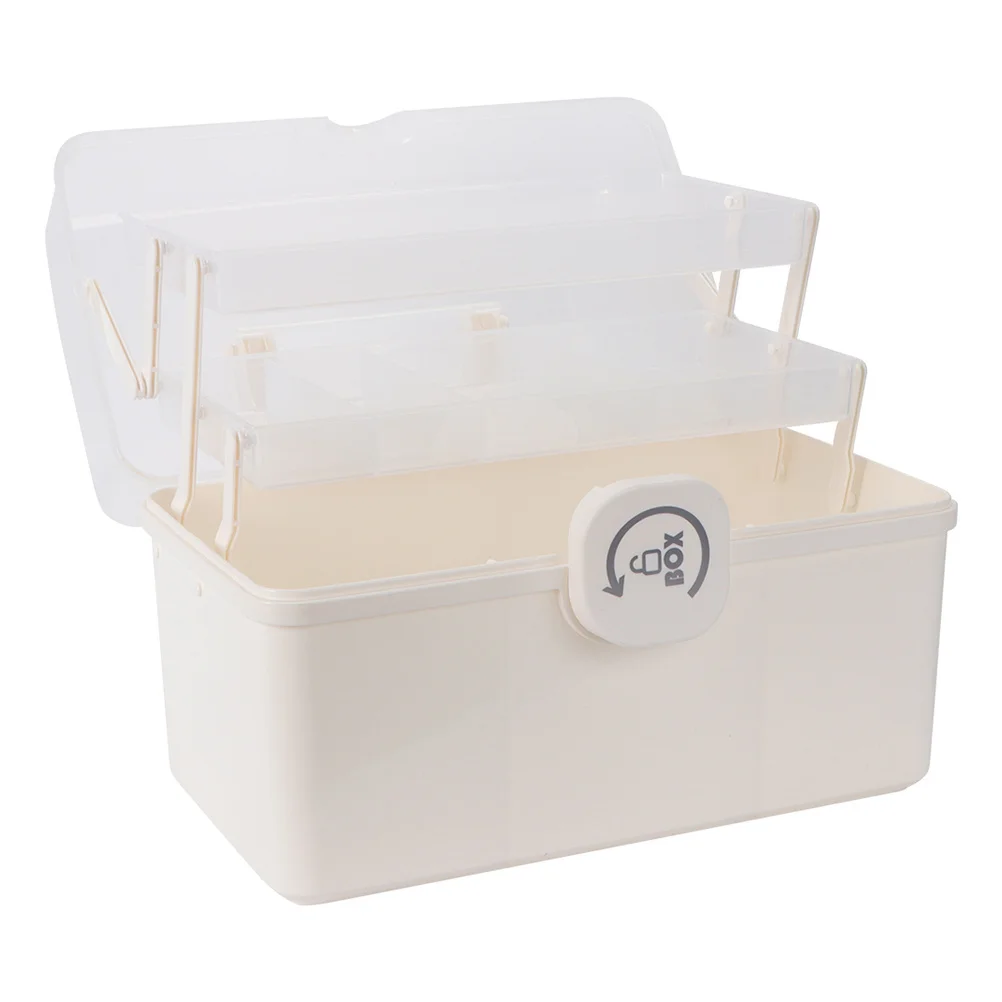 1 قطعة حاوية الطب الإسعافات الأولية منظم سعة كبيرة مع غطاء شفاف لسهولة المراقبة والتجديد #4