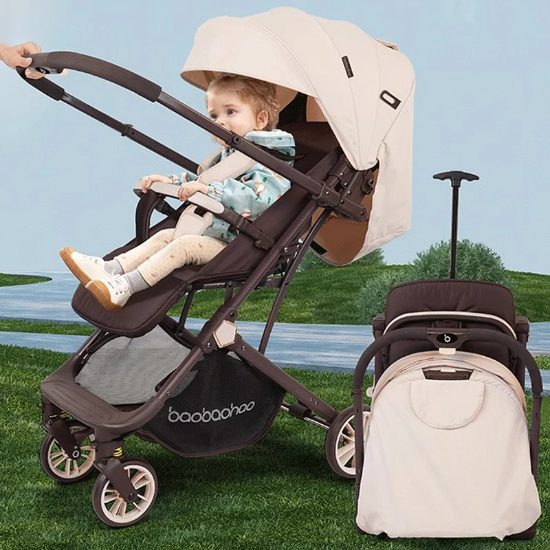 

Ходячий ребенок Бог может сидеть и лежать Спинка для сна Регулируемая двусторонняя детская коляска Легкая складная высокая пейзажная коляска