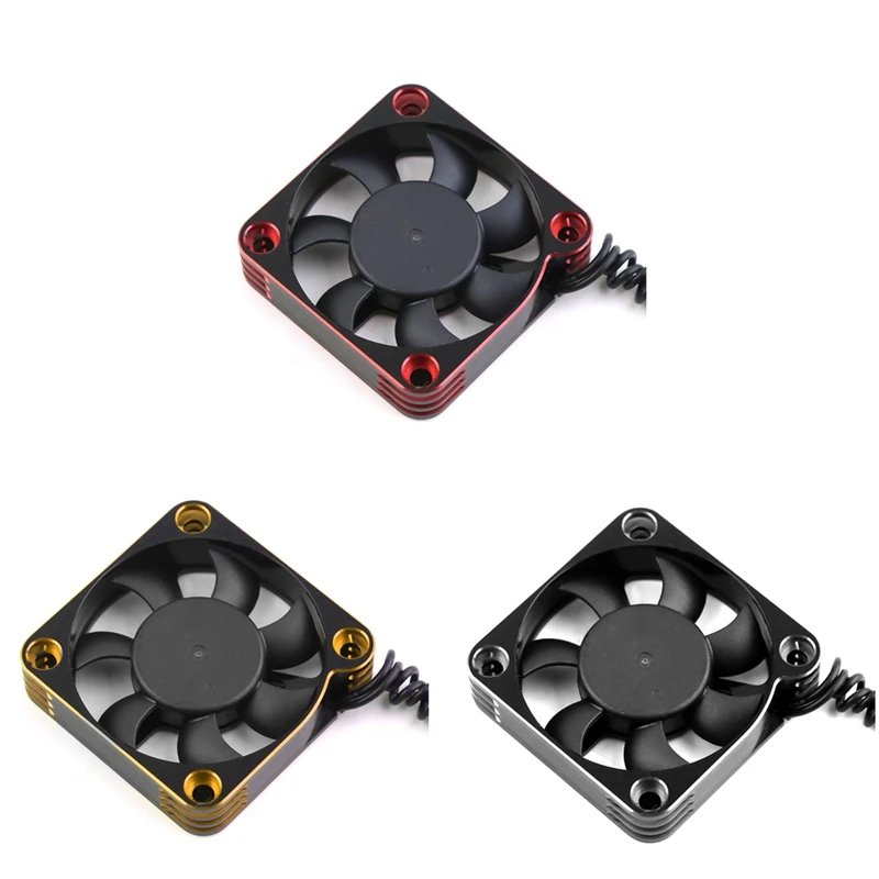 50Mm 10000RPM Motor Heatsink ESC Cooling Fan ESC Cooling Fan JST Plug For 1/5 1/6 1/8 RC Car Motor Black+Silver