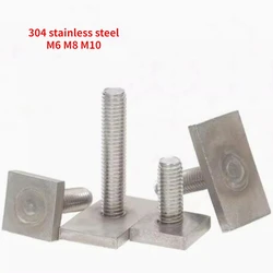304 Stainless Steel T-Slot Chute Rail Track T Shape Type Rectangle Hammer Head Bolt Screw M6 M8 M10 Hardware Tools Supplies
