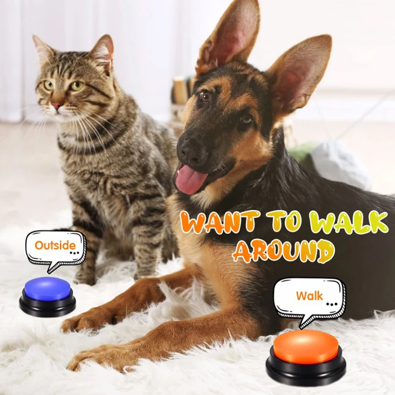 Recordable Dog Talking Button Pet Training Sound Button Recording Buzzers Interactive Toy For Dog Communication Training