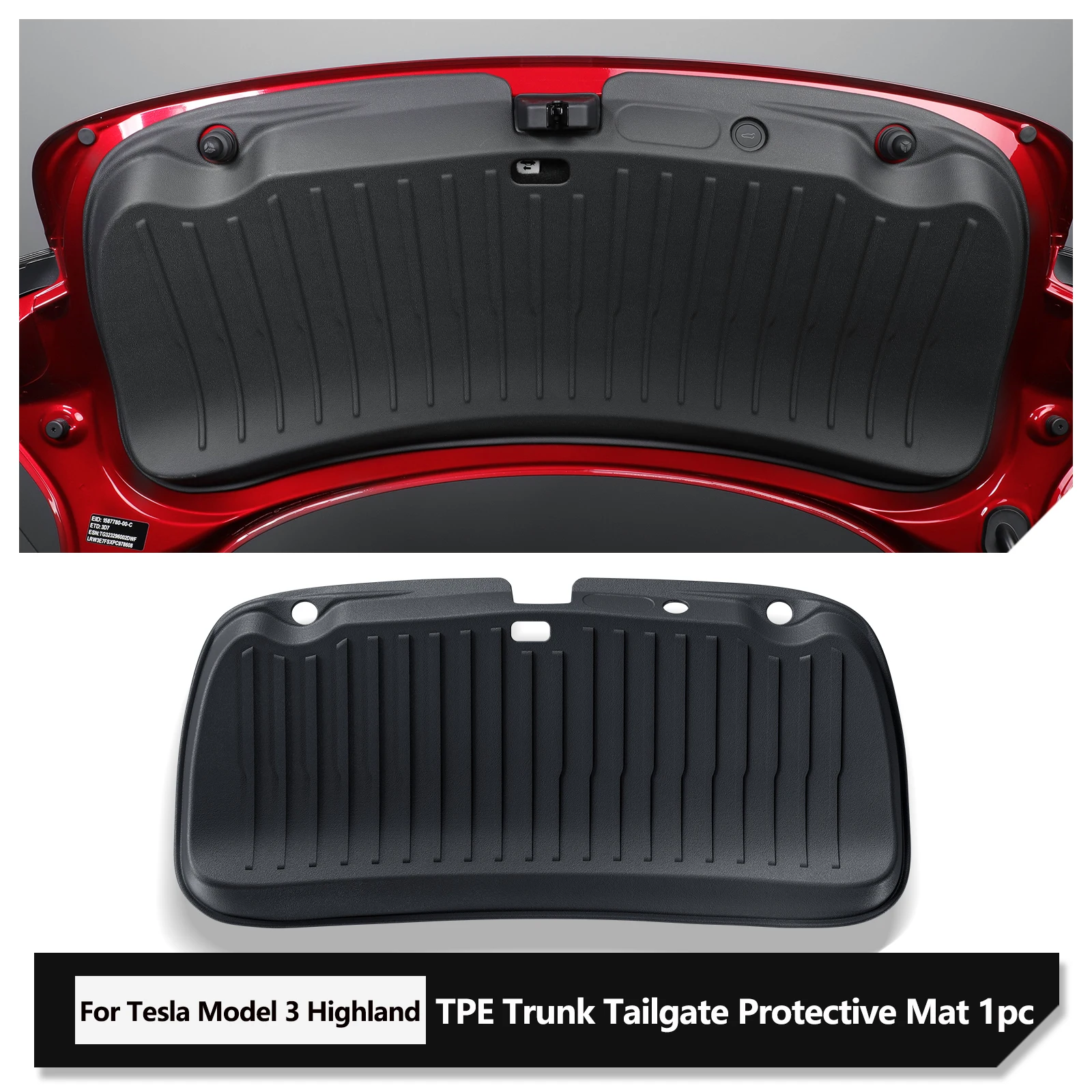 For Tesla Model 3 Highland 2024 Car Trunk Tailgate Protective Mat Trunk TPE Wear Resistant Protection Pad Auto Accessories