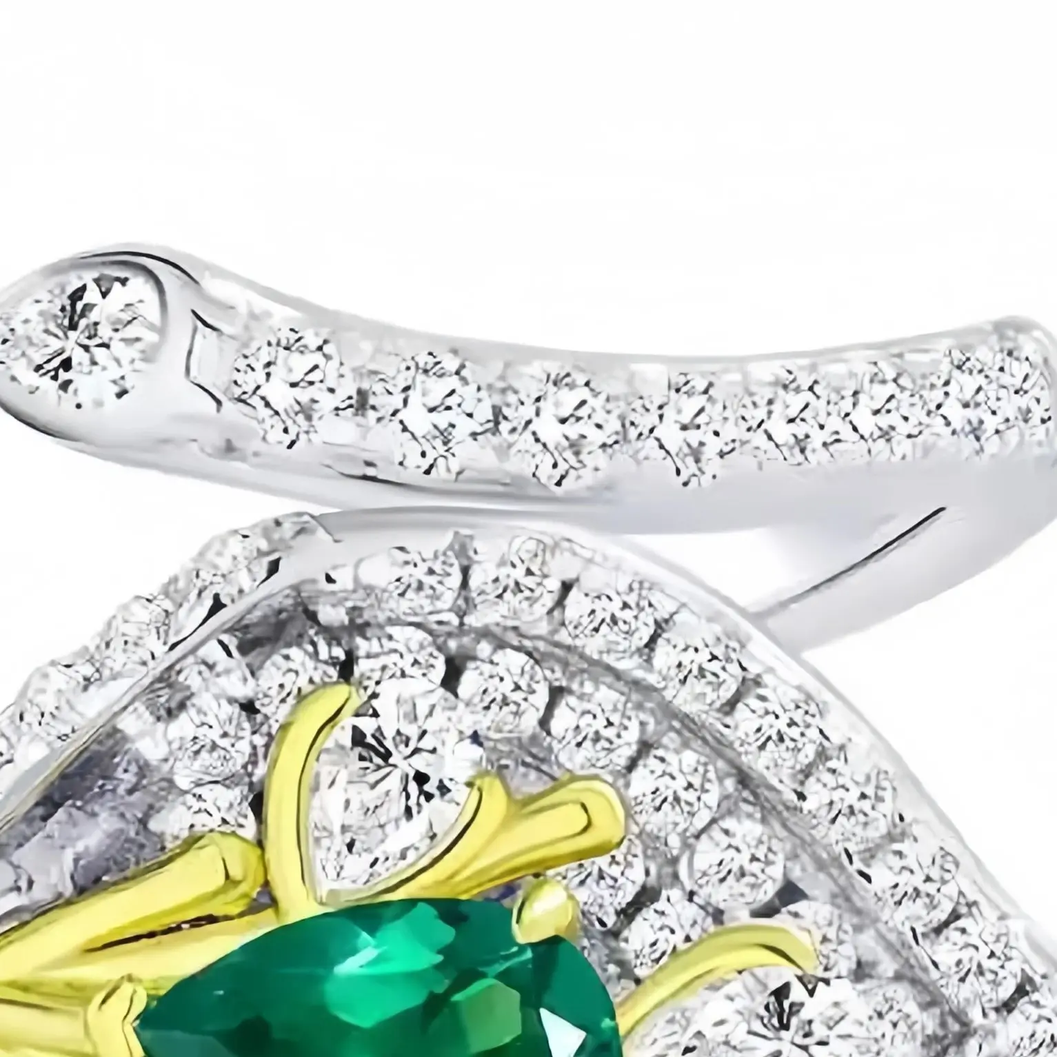 Winkin Winsin MUSHAN MGI Lab Grown Gemstones Emerald Ring Opening Adjustable 18k Gold Plated 925 Sterling Silver Rings Jewelry