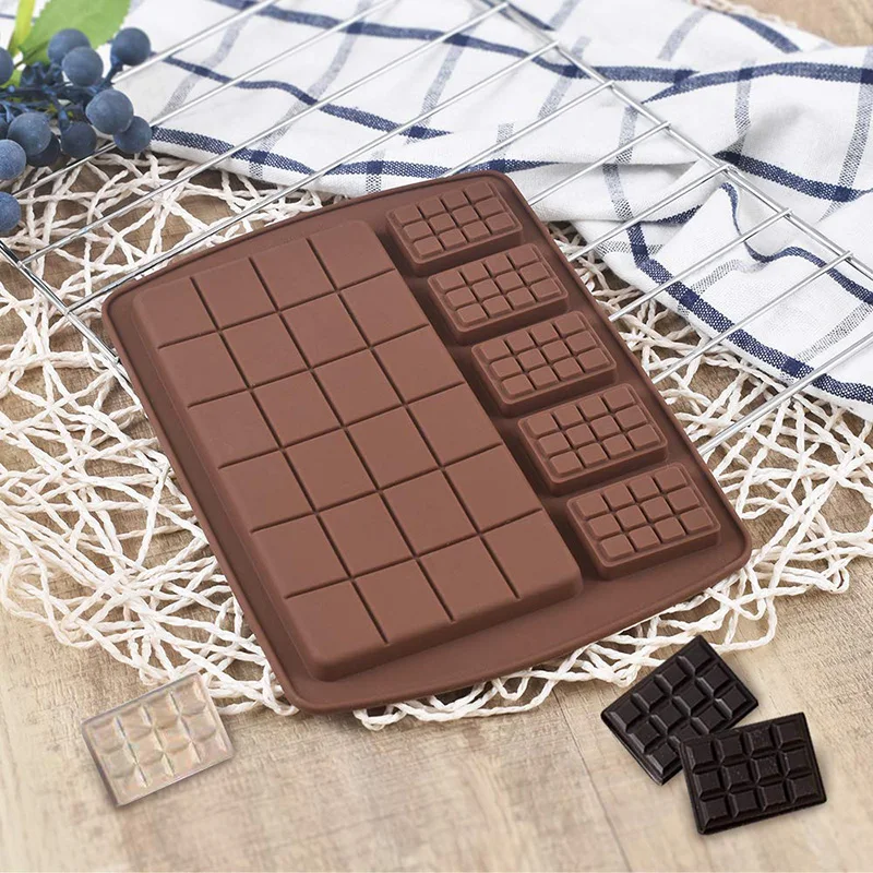 Silicone Break Apart Chocolate Molds Candy and Energy Bar Food Grade Silicone butter Molds Cheesecake Ice Cube Tray BPA Free