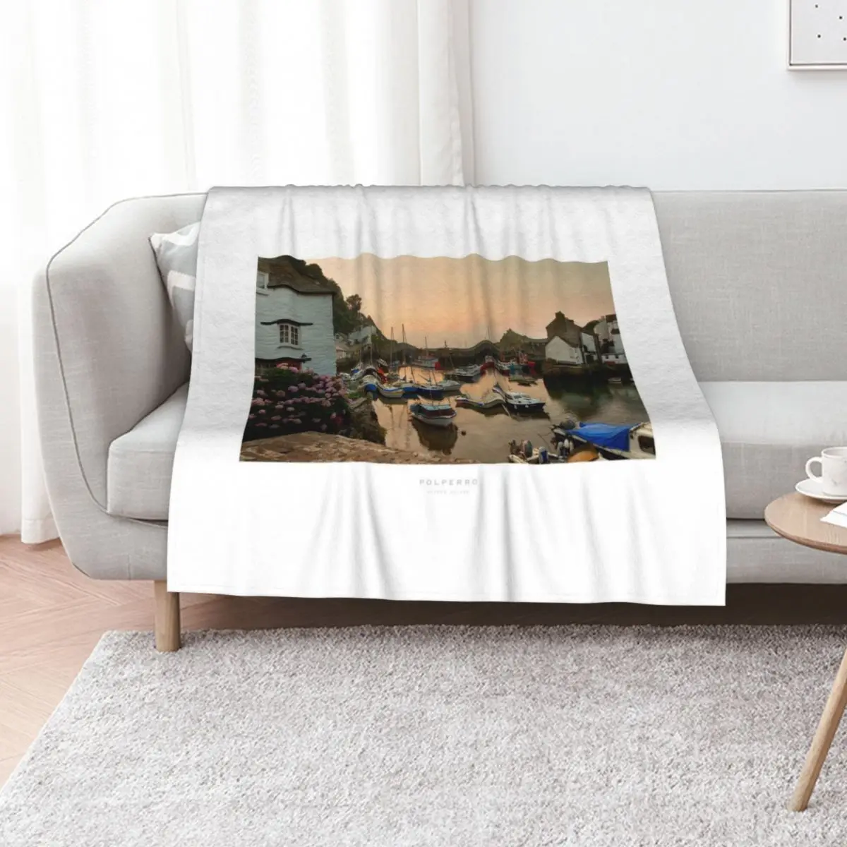 Polperro, Cornwall Throw Blanket decorative Blankets Sofas Of Decoration Bed covers Stuffeds Furrys Winter beds Blankets